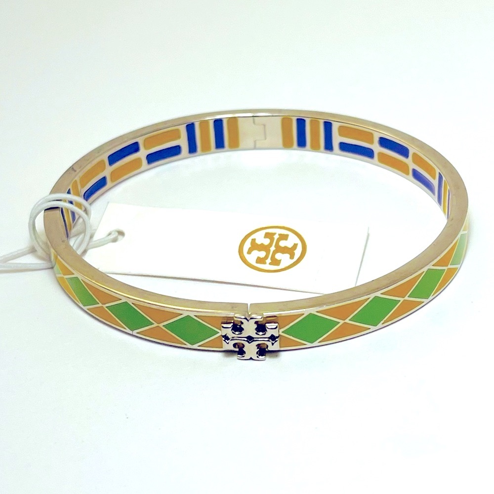 TORY BURCH Kira Enamel 7MM Cross Bracelet